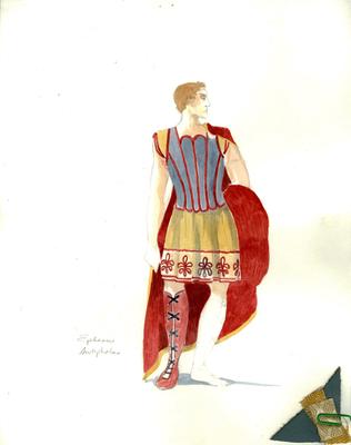 Costume Sketch, Antipholus of Ephesus (With Swatches) (Boys from Syracuse, The)    (2012.220.33)