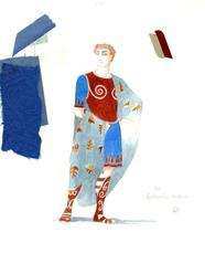 Costume Sketch, Antipholus Brothers (With Swatches) (Boys from Syracuse, The)  