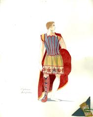 Costume Sketch, Antipholus of Ephesus (With Swatches) (Boys from Syracuse, The)   