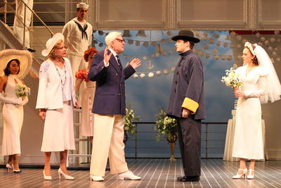 Production Photograph Featuring Jessica Walter, John McMartin, Colin Donnell and Laura Osnes with Cast (Anything Goes)  (2011.200.1011)
