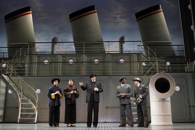 Production Photograph Featuring Andrew Cao, Raymond J. Lee, Walter Charles, Anthony Wayne and Clyde Alves (Anything Goes)  (2011.200.1009)