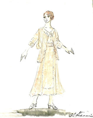 Costume Sketch 2, Helen, Peach Dress (A Taste of Honey) (2011.220.2)