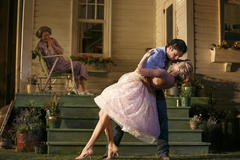 Production Photograph Featuring Sebastian Stan and Maggie Grace with Ellen Burstyn in Background (Picnic, 2012) 