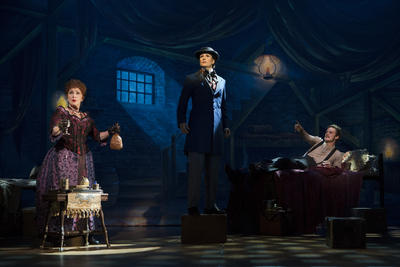Production Photograph Featuring Chita Rivera, Stephanie J. Block and Will Chase (The Mystery of Edwin Drood)    (2013.200.8)