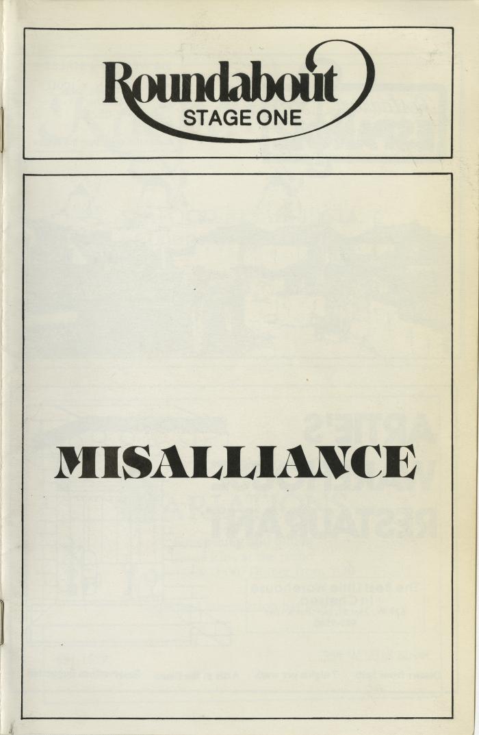 Playbill (Misalliance, 1981) (2011.350.146)