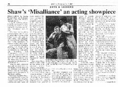 Misalliance (1997) Press Clippings File
