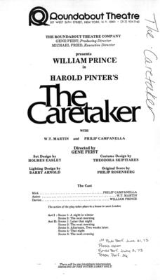 Playbill (The Caretaker, 1973) (2011.350.120 )