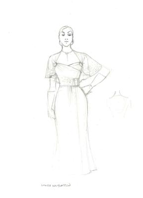 Costume Sketch, Female Ensemble Singer #3, Sketch #2 (Anything Goes) (2011.220.37)
