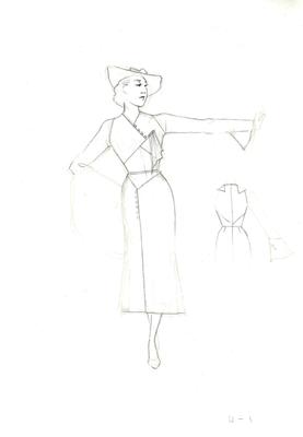 Costume Sketch, Hope Harcourt Sketch #1 (Anything Goes) (2011.220.41)