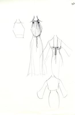 Costume Sketch, Female Ensemble Singer #2, Gown Details (Anything Goes) (2011.220.34)