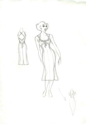 Costume Sketch, Erma Sleeveless Dress With Detail (Anything Goes) (2011.220.28)