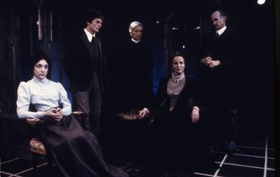 Production Photograph Featuring Laura Esterman, Victor Garber, Wesley Addy,   Beatrice Straight and Fred Stuthman (Ghosts, 1973)  (2011.200.590)