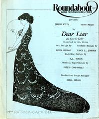 Playbill (Dear Liar, 1977) 