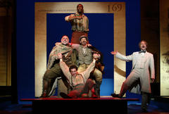 Production Photograph Featuring Michael McElroy, Troy Kotsur, Tyrone Giordano, Lyle Kanouse and Daniel Jenkins (Big River)