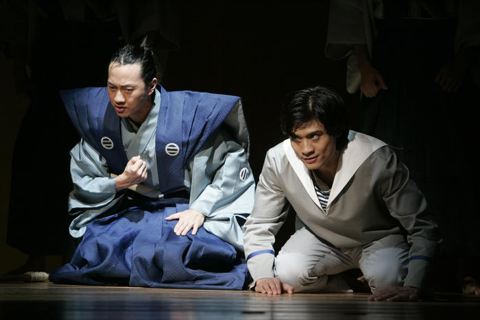 Production Photograph Featuring Michael K. Lee and Paolo Montalban (Pacific Overtures) (2011.200.1209 )