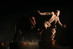 Production Photograph Featuring Charles Edwards (Arnie Burton in the shadows) (The 39 Steps)