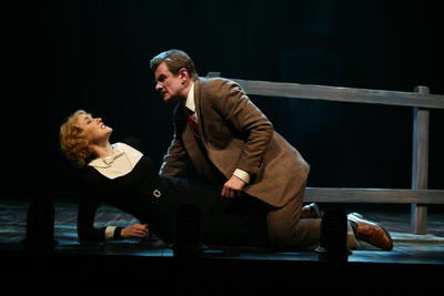 Production Photograph Featuring Charles Edwards and Jennifer Ferrin (The 39 Steps) (2011.200.371)