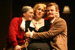 Production Photograph Featuring Charles Edwards, Arnie Burton, and Jennifer Ferrin (The 39 Steps)