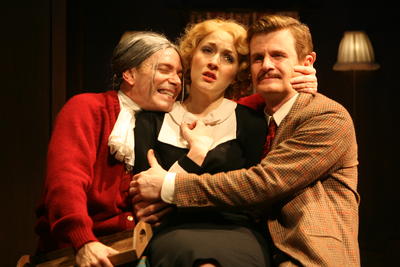 Production Photograph Featuring Charles Edwards, Arnie Burton, and Jennifer Ferrin (The 39 Steps) (2011.200.354)