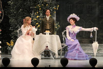 Production Photograph Featuring Sara Topham, Charlotte Parry, Paul O'Brien (Importance of Being Earnest) (2011.200.500)