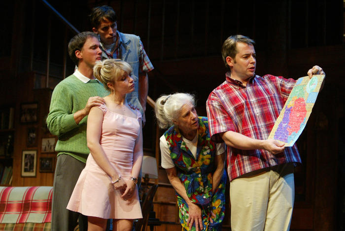 Production Photograph Featuring Neal Huff, Frances Sternhagen, Matthew Broderick, Mary Catherine Garrison, Kevin Cahoon (The Foreigner) (2011.200.901)