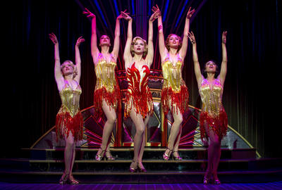 Production Photograph Featuring Sutton Foster with Cast, Blow Gabriel Blow (Anything Goes) (2011.200.1000)