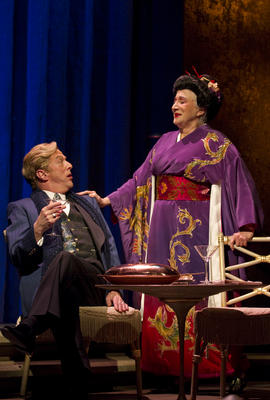 Production Photograph Featuring Olympia Dukakis, Edward Hibbert (The Milk Train Doesn't Stop Here Anymore)    (2011.200.1077)
