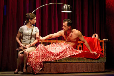 Production Photograph Featuring Maggie Lacey, Darren Pettie (The Milk Train Doesn't Stop Here Anymore)  (2011.200.1069)