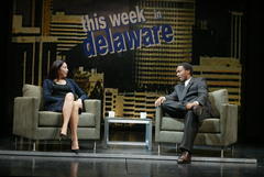 Production Photograph Featuring Jodi Long and Anthony Mackie (McReele)  