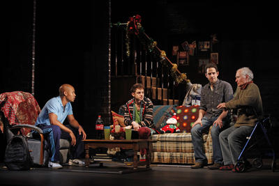 Production Photograph Featuring Jonathan Louis Dent, Chris Perfetti, Santino Fontana and Yusef Bulos (Sons of the Prophet)   (2011.200.1216)