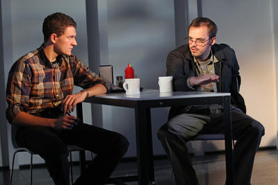 Production Photograph Featuring Gabriel Ebert and James McMenamin (Suicide Incorporated)  (2012.200.21)