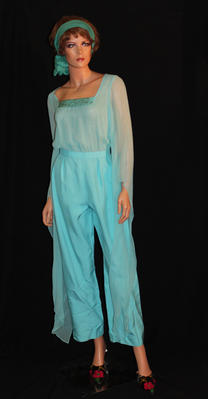 Alice Lamberti Blue Pantsuit and Green Sleeveless Shirt (Death Takes a Holiday)  (2011.150.47)