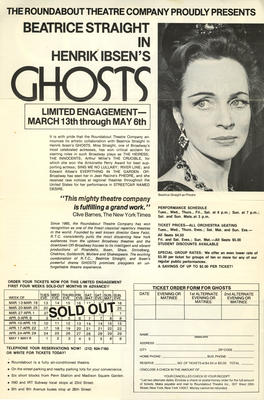 1972 1973 Season Mailer Advertising Ghosts (Institutional) (2012.131.1)
