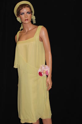 Grazia Lamberti Celery Chiffon Dress (Death Takes a Holiday)  (2011.150.46)