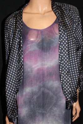 Gloria Tie-Dye Dress and Brown Cardigan Sweater (Sons of the Prophet)  (2012.150.2)