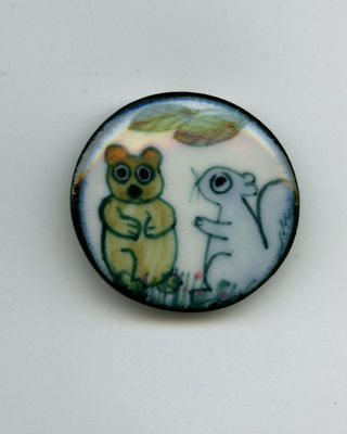 Bear and Squirrel Lapel Pin (Look Back in Anger, 1980) (2012.600.1)